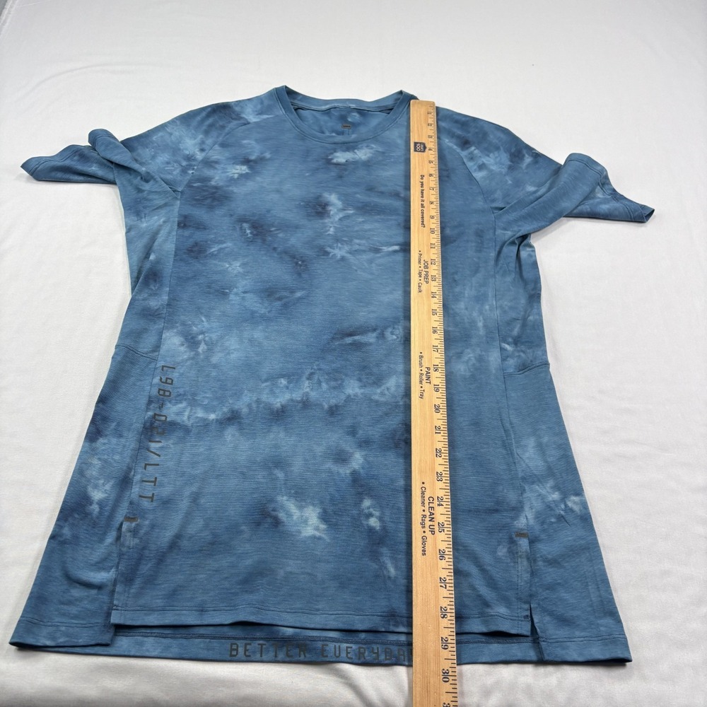 Lululemon Shirt Mens Medium Blue Always Agile Diamond Dye Athletic Stretch - Picture 6 of 9